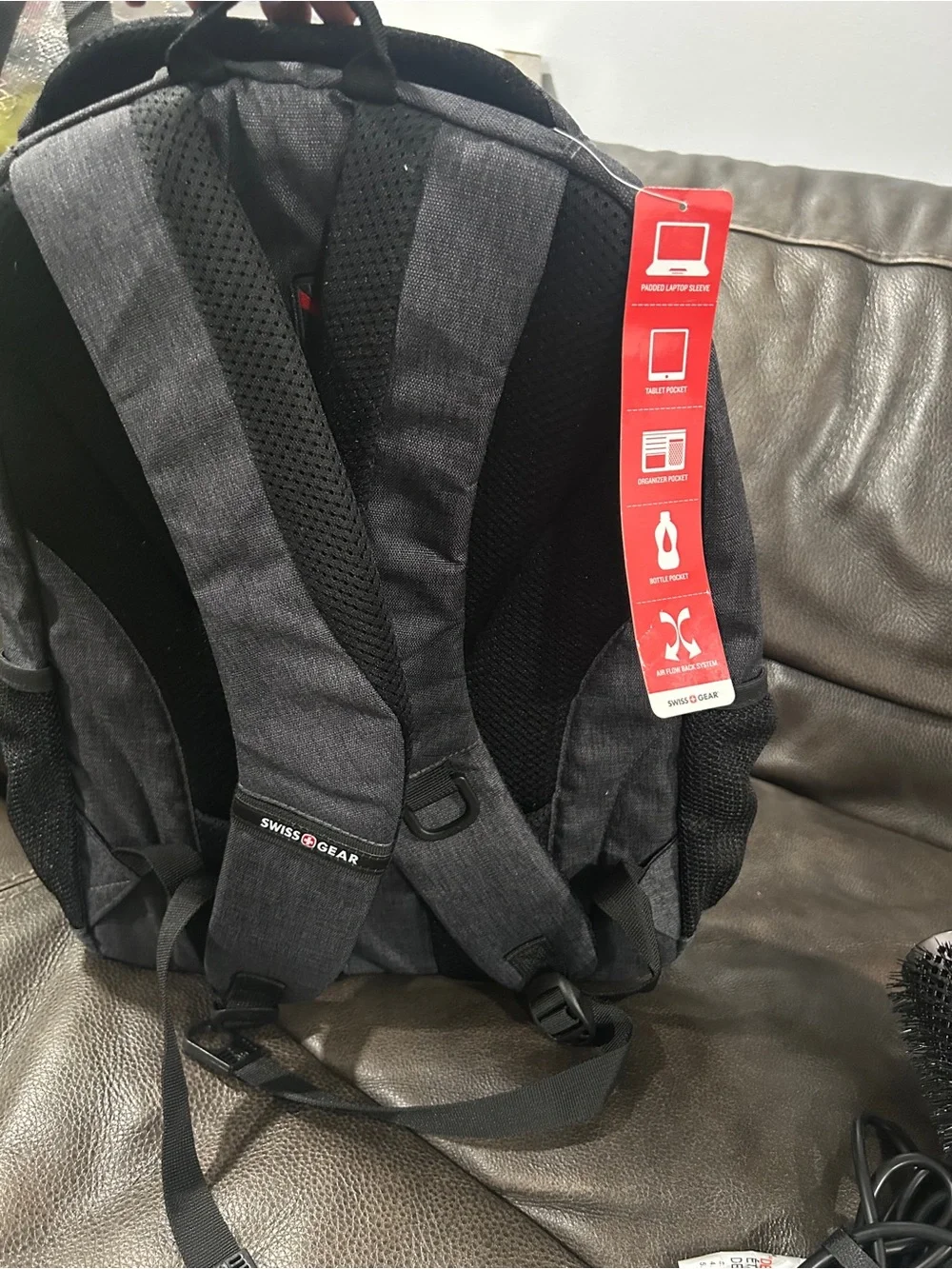 SwissGear Gray-Black Men's Commuter Backpack with Laptop Compartment